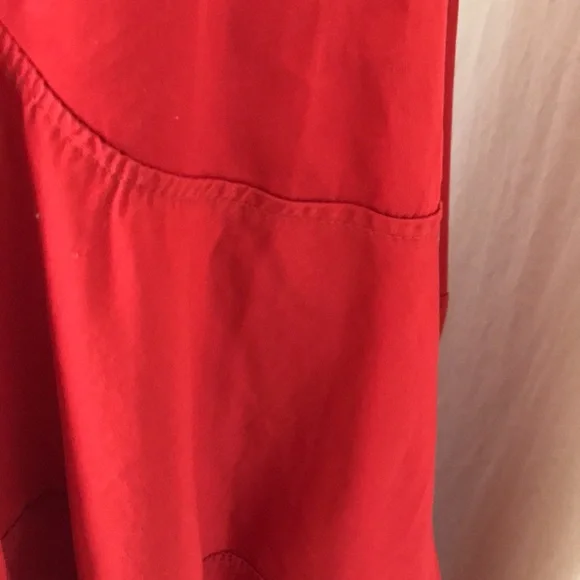 WOMENS S red sundress balloon skirt midi dress - Picture 5 of 16